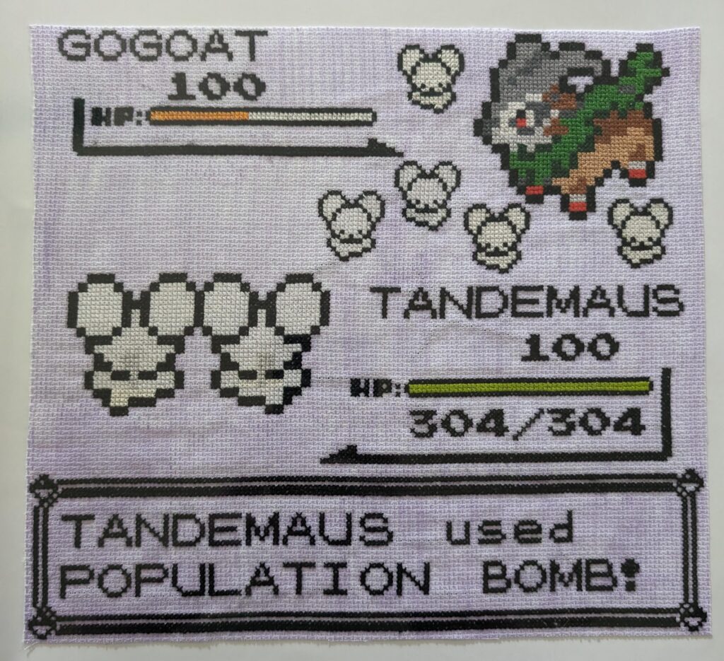 I made a cross-stitch of my Tandemaus shiny hunt. 6,331 eggs, exactly 6,331 stitches. I made a cross-stitch of my Tandemaus shiny hunt. 6,331 eggs, exactly 6,331 stitches.