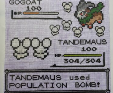 I made a cross-stitch of my Tandemaus shiny hunt. 6,331 eggs, exactly 6,331 stitches.