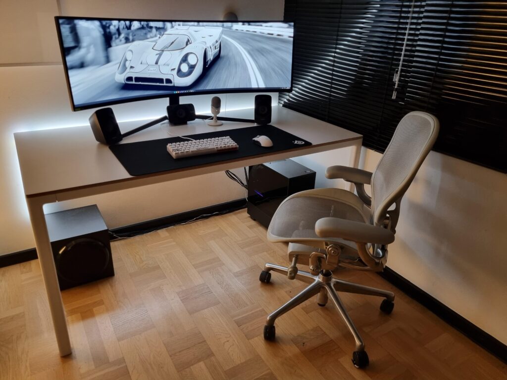 I have tried to hide the cables as much as possible in my setup