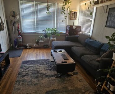 My cottagecore gaming/media setup. I built my PC into the old 1920s phonograph in the corner