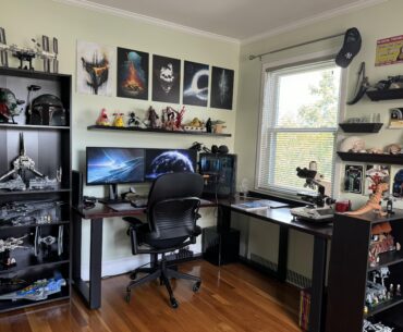 Finally finished my corner desk setup. Thoughts?