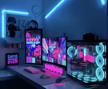 Black or white desk with a setup like this? Except peripherals would be black not white.