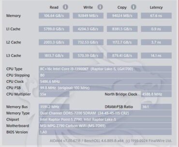 Big latency on ddr5 G.Skill trident z 7200 MHz