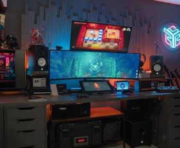 This is how my battle station currently looks! In my studio, I produce videos, music, and of course, game like crazy. It took a long time to build, and this is the result of many years of hard work.