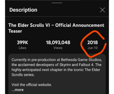 Today marks 6 years since the teaser release of The Elder Scrolls VI.