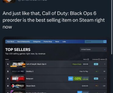 COD BO6 already most preordered steam item
