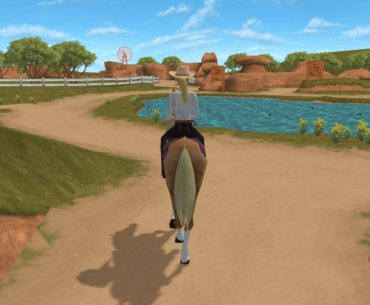 Barbie Horse Adventures: Mystery Ride (2003), a great game that's centered around Barbie taking care of a horse on the countryside, and riding it around the map to complete puzzles, some of them are a little tough. The horse riding is shockingly realistic and fluid for the time too.