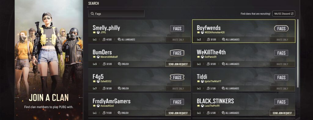 Nice to see whoever moderates clan names is hard at work
