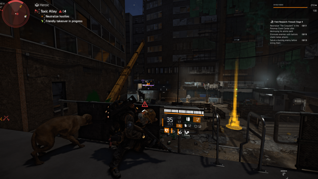 Stray dog hides next to me during attack - The Division 2