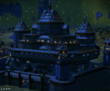 Built this palace in No Mans Sky. I call it the Five Point Palace since it's pentagonal. Serves no purpose other than looking cool, which is first priority.