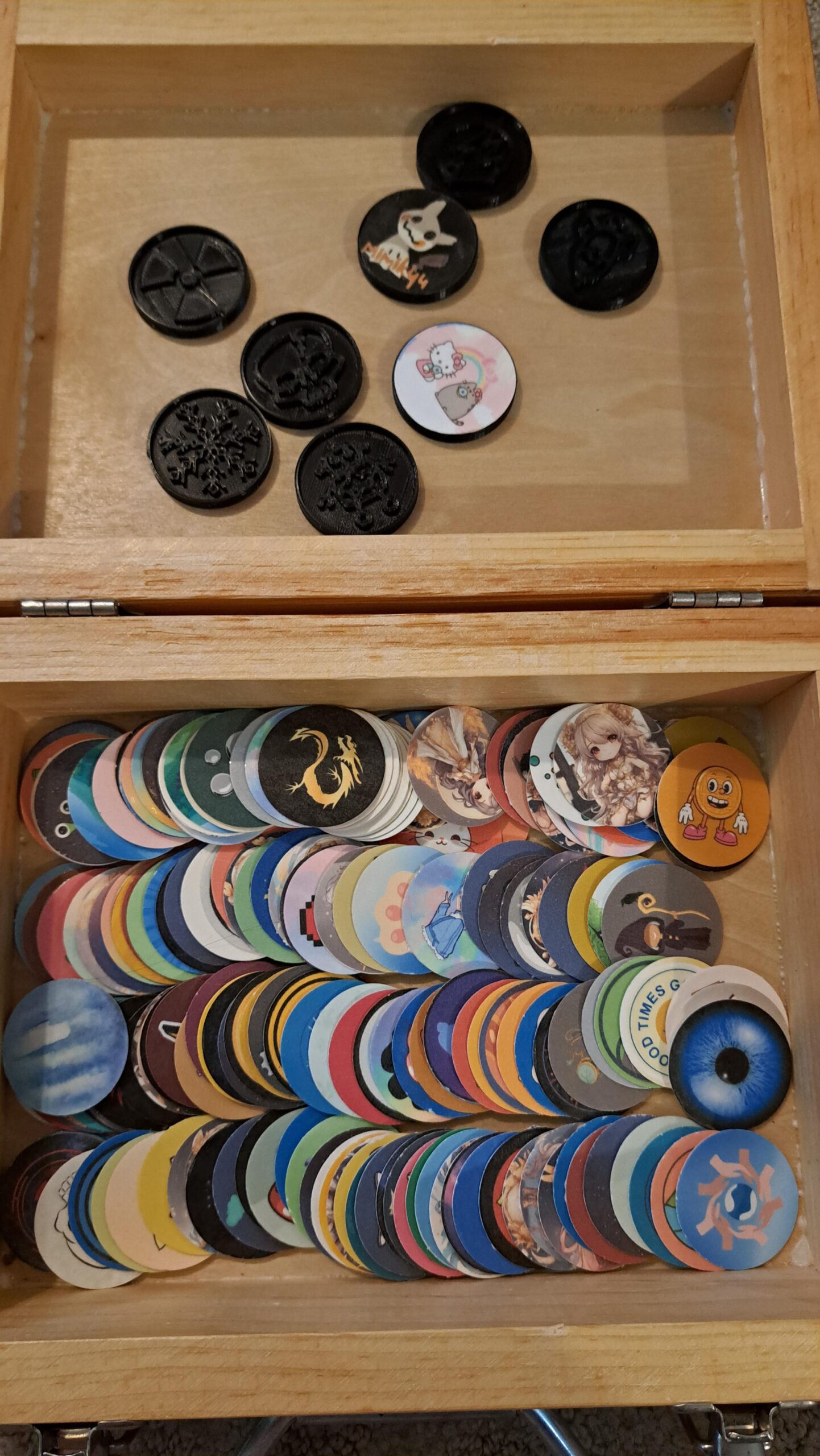 Last Night I made around 250 POGS, and 3d Printed a some slammers so my kids can experience a bit of my childhood Last Night I made around 250 POGS, and 3d Printed a some slammers so my kids can experience a bit of my childhood