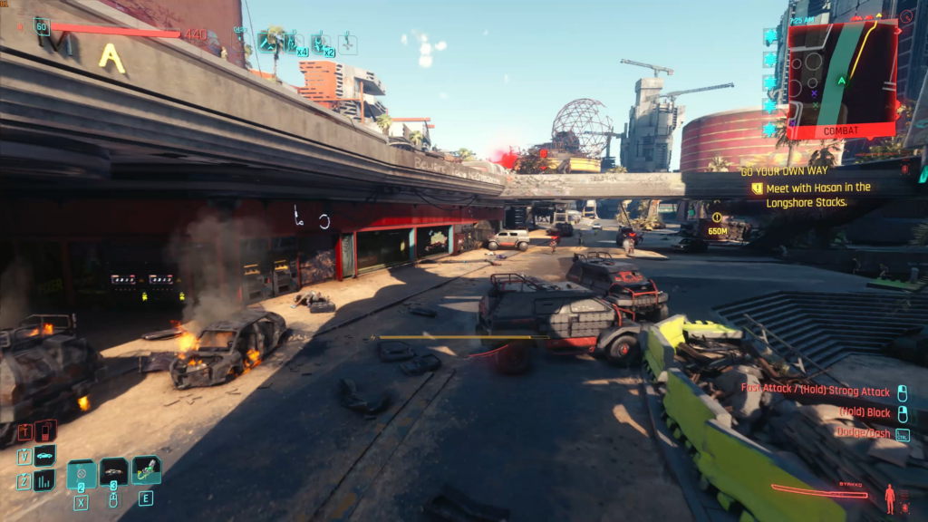How does this super dash where V locks onto a target and dashes a crazy distance happen? Is it a perk or some skill in the skill tree? Sometimes this dash goes crazy far and idk how or why it happens.