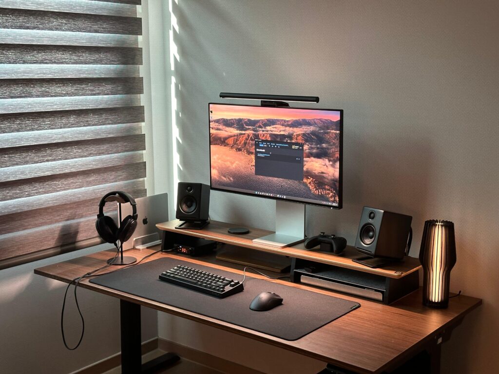 wallnut desk setup