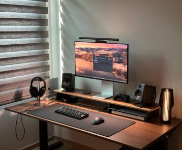 wallnut desk setup
