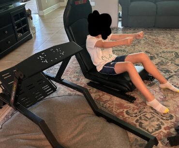 My dad found this sim racing cockpit on the curb