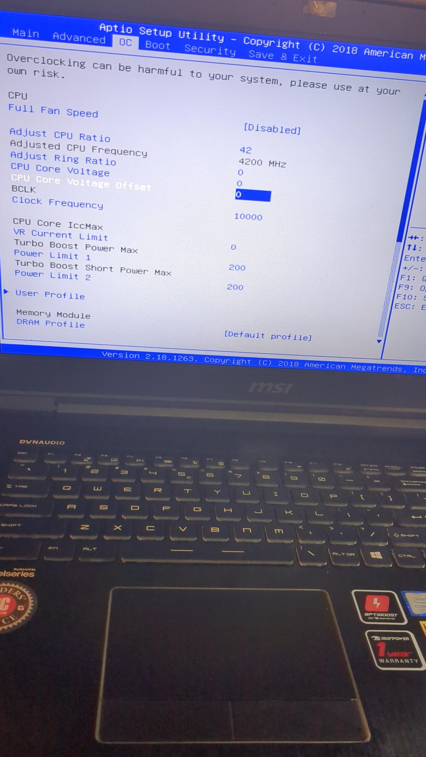 Issues with overclocking and undervolting GT73VR (i7 7820hk) Issues with overclocking and undervolting GT73VR (i7 7820hk)