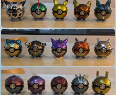 All the Pokeballs I've designed and 3d printed so far!