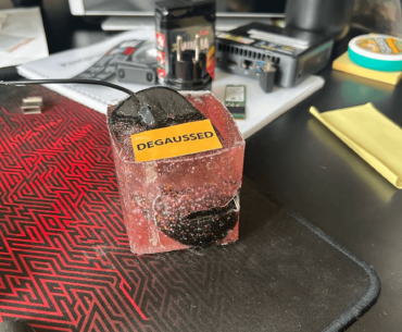 I was away on vacation for two weeks. When I got back, my mouse was encased in resin.