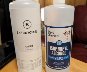Guess which bottle I filled my liquid cooling loop with...