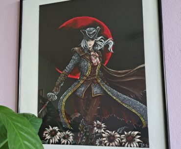 Lady Maria acrylic painting by me, I framed it finally
