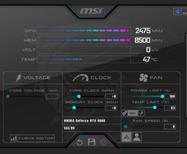 Gpu is stuck at 2475 and 8500mhz memory clock pls help