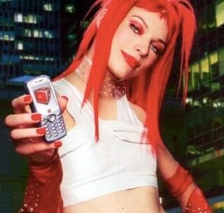 Milla Jovovich for a Vodafone live ad, 2002