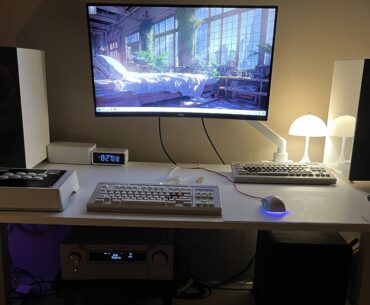 my gaming setup. kef r3 speaker. denon x6500h. class080 keyboard.