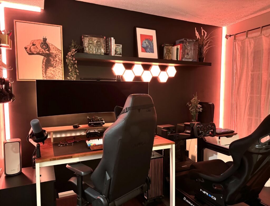 mounted monitor to switch between browsing / sim racing