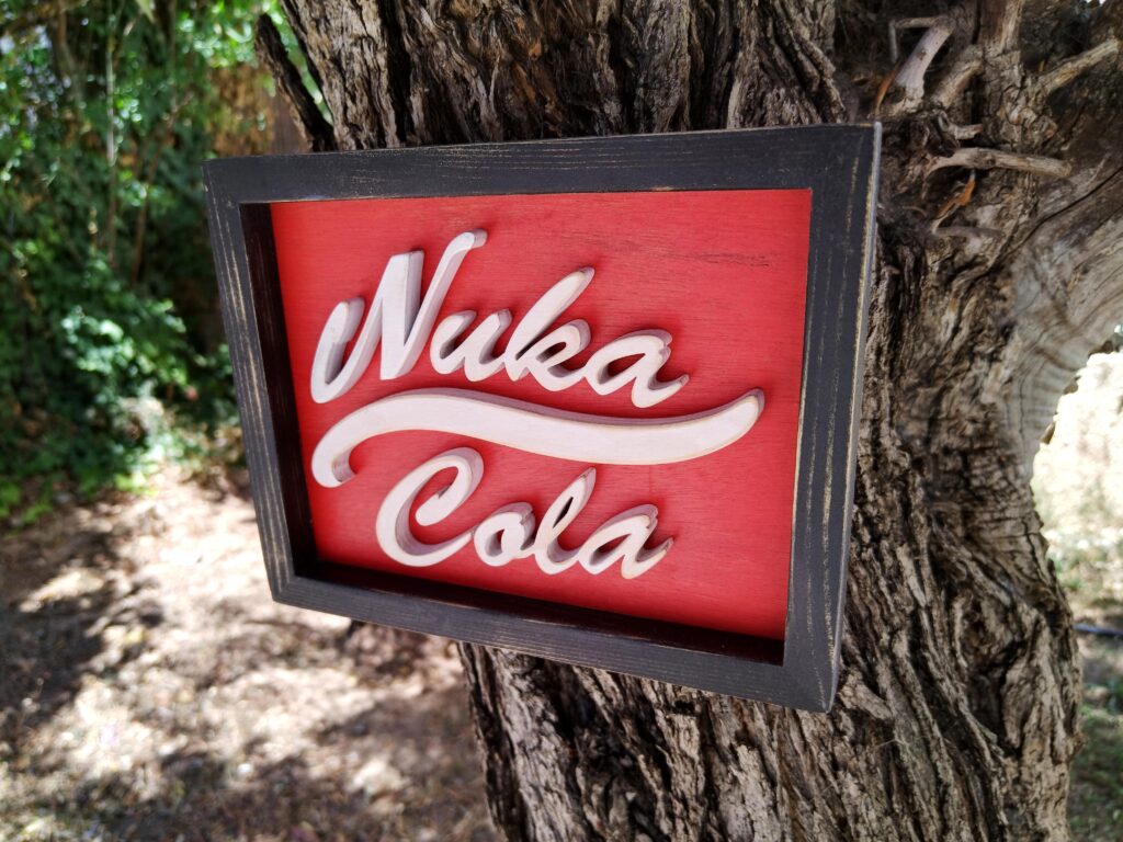 I made a mini Nuka Cola wood art!