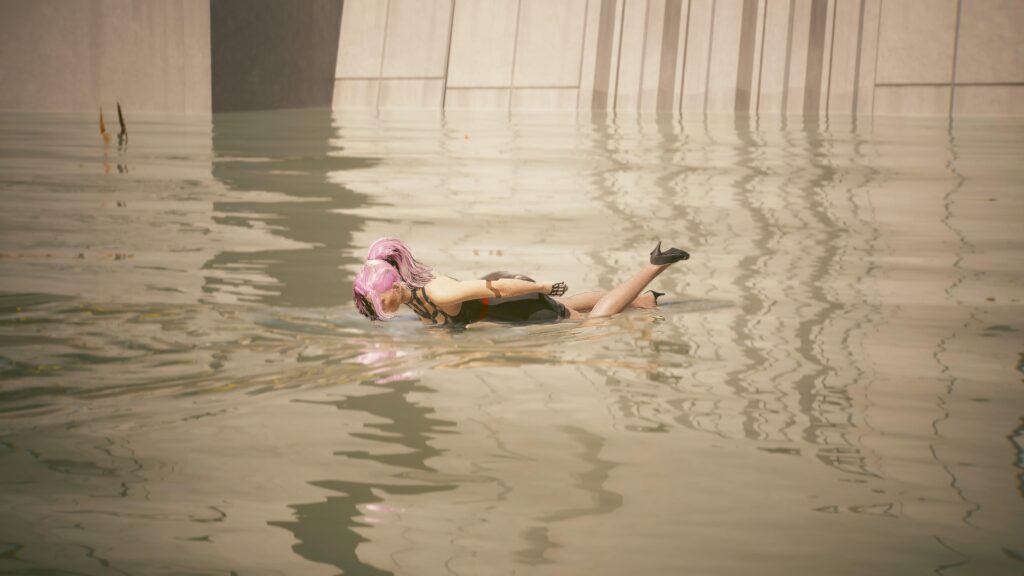Apparently, this is how you swim in Cyberpunk