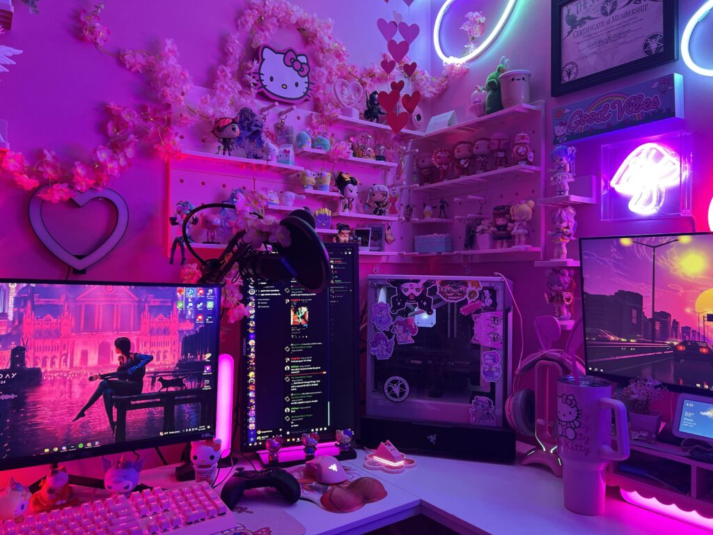 I moved out of my parents and I finally completed my own game room🩷🩵💜