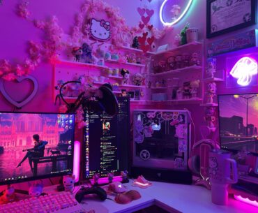 I moved out of my parents and I finally completed my own game room🩷🩵💜