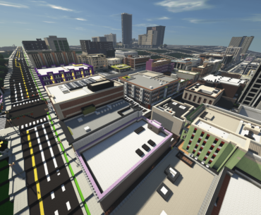 Screenshot of where I am currently building in my Minecraft City.