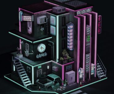 I did a Cyberpunk Build in The Sims 4.