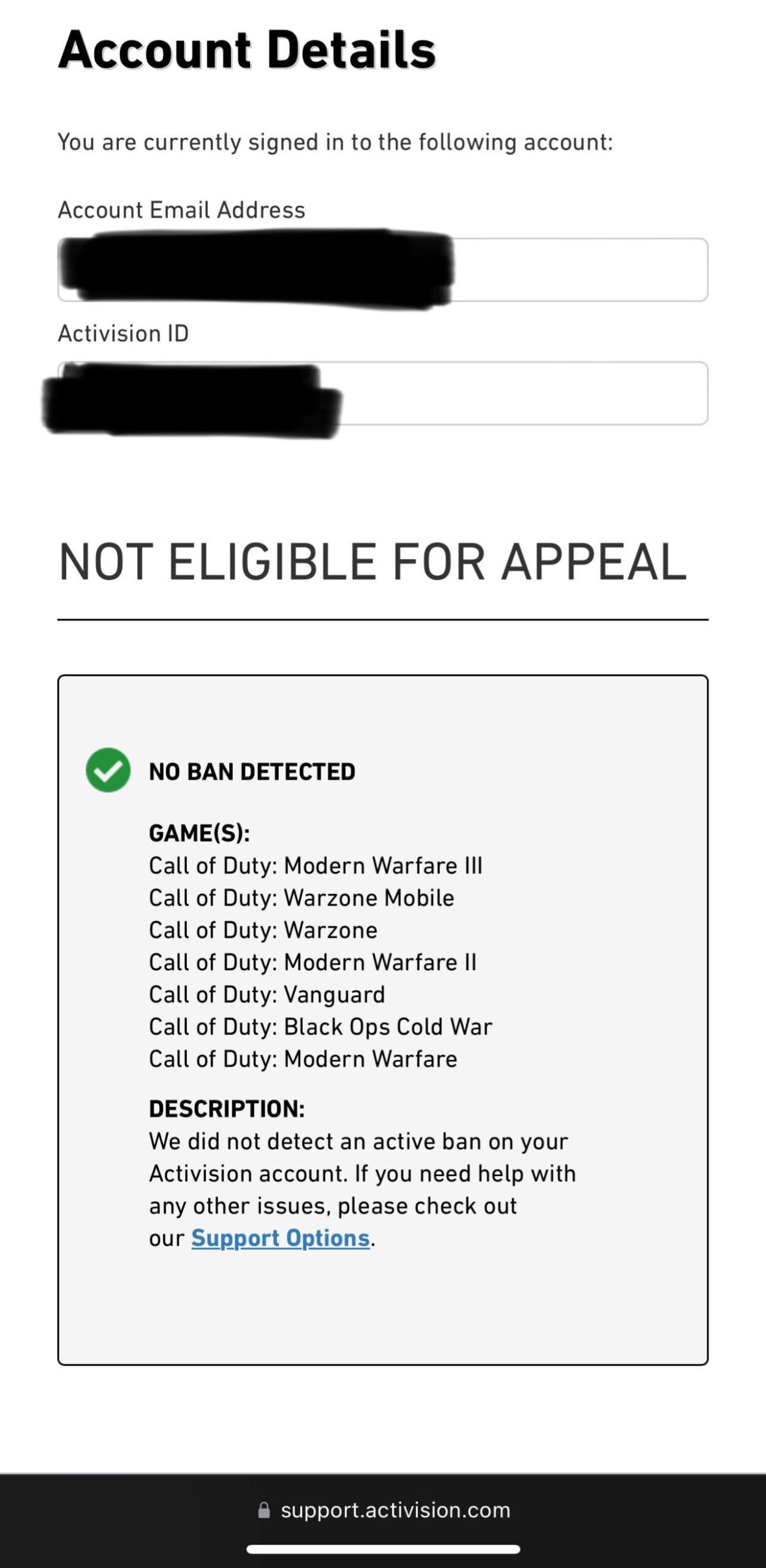 [COD] Banned but not banned? - FPSHUB | FPS GAMES HUB |FPS GAMING HUB