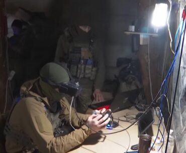 Soldier flying drones in Ukraine