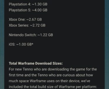 Warframe is an 11-year-old game still getting new content, this is how much it weights