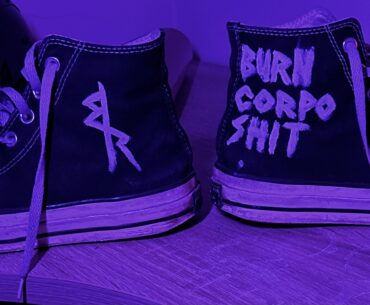 My custom Edgerunner and BURN CORPO SHIT chucks 🔥