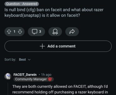 Faceit has allowed Nulled movements and Snap Tap currently
