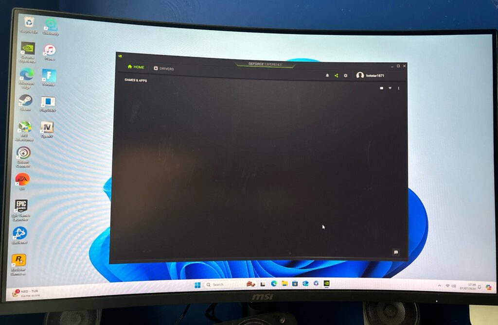 GeForce app every blank