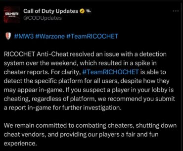 They issued a statement on the spike in cheaters, and apparently fixed the issue.