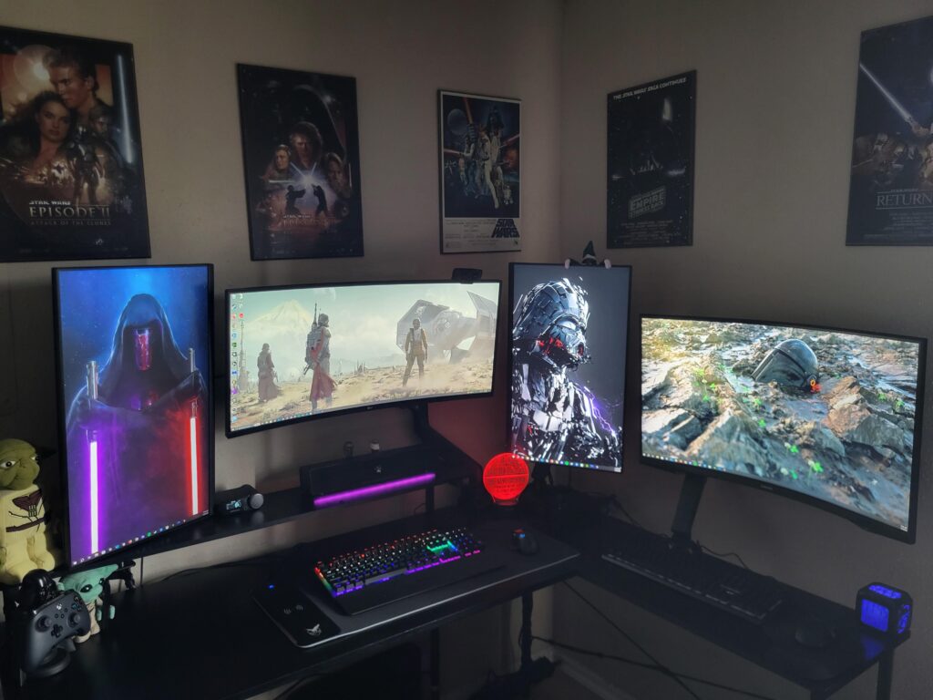 Where I work, game, and live.