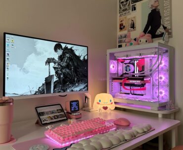 my gaming setup (pink/berserk)
