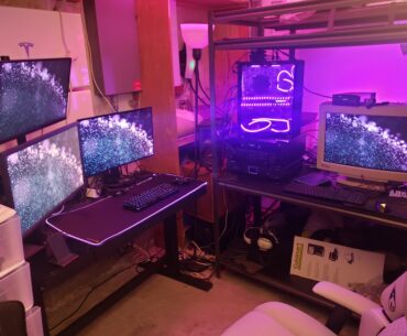 Posted a Few Days Ago But I've Made Some Big Upgrades w/Better Photos(mainly a sitting standing desk has replaced the former shitty Costco shelves I was using as a desk plus a couple new components/model numbers of everything in the setup in the comments)