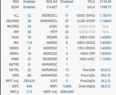 6400 32cl ram running at 70+ns latency. It is too high?