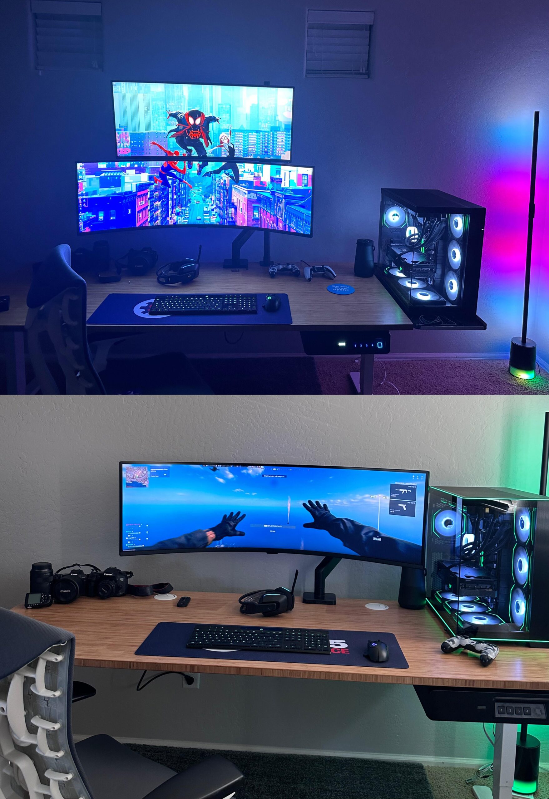 What do we think? Moved pc off desk onto extension+stacked my monitors since the 38” was on the floor What do we think? Moved pc off desk onto extension+stacked my monitors since the 38” was on the floor
