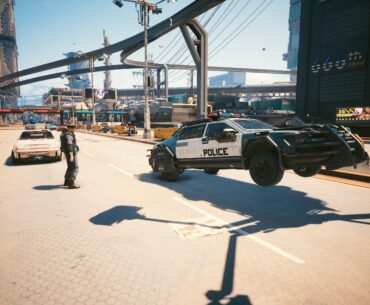 Even the cop looks confused.