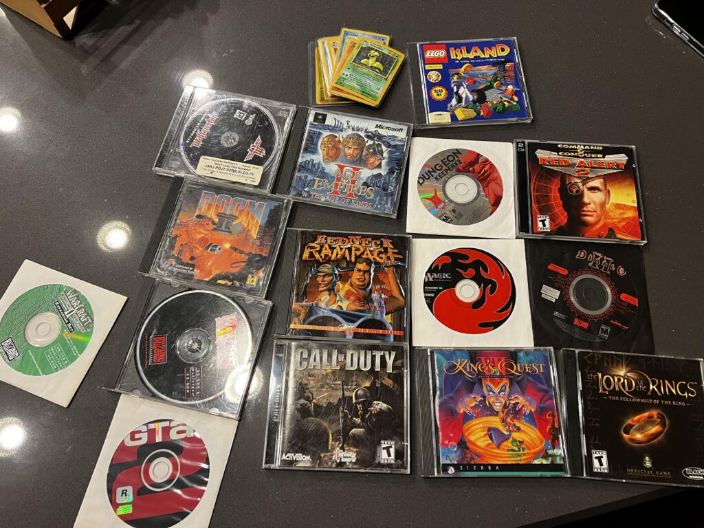 old box of pc games (95-00)