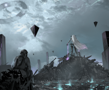 Infinite paradigm 3 After they gave up on trying to communicate with the humanoid machine like entity they tried to look for a way out but to no use as it seems that these structures and piles of weapons stretch infinitely into the horizon.(Art by me)