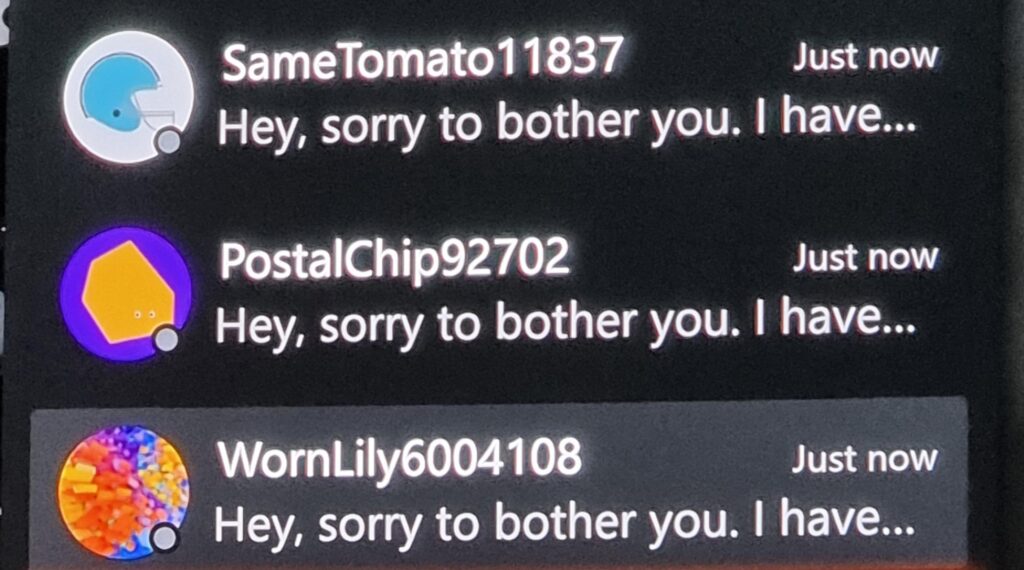 Xbox spam. All at the exact same time